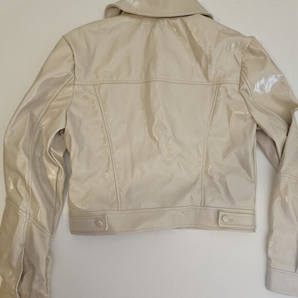 Seven for Mankind Women's Vegan Leather Jacket - NWT - Size Small - Beige - Picture 4 of 5
